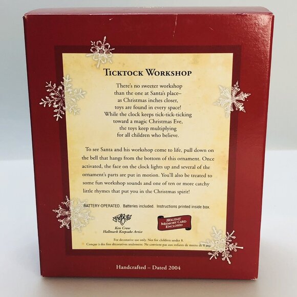 Magic Ornament Workshop Clock Movement Sound Light 2004 Hallmark Keepsake - Picture 10 of 12